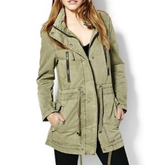 Garage Military Smart Parka Grey Green Utility Jacket Hooded Pockets M - Picture 1 of 14